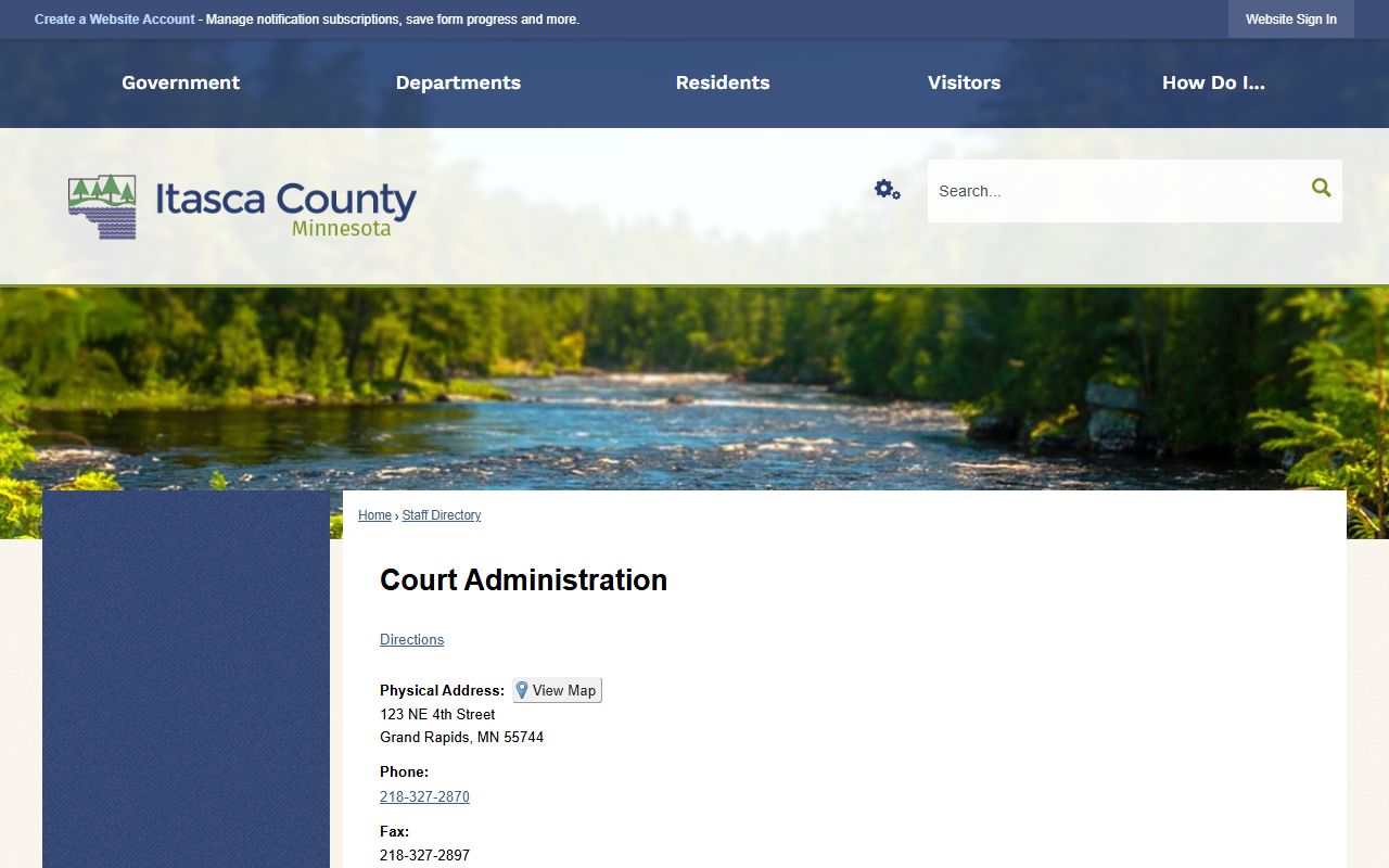 Itasca County Court Administrator staff directory for court records