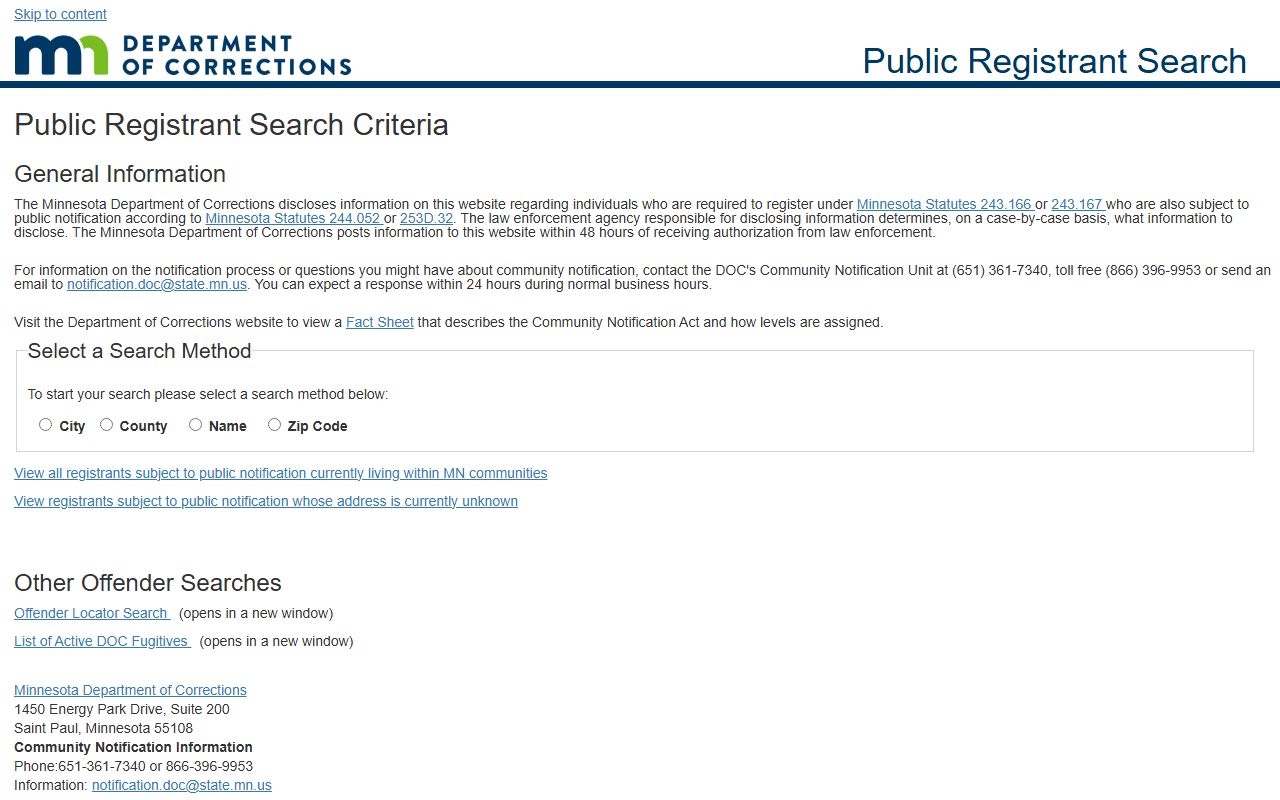 Itasca County criminal court records Minnesota predatory offender public registrant search