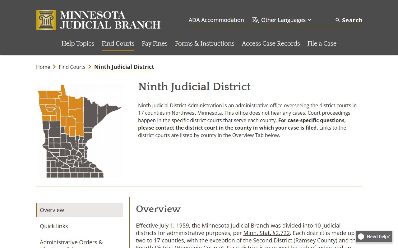 Itasca County District Court Ninth Judicial District information