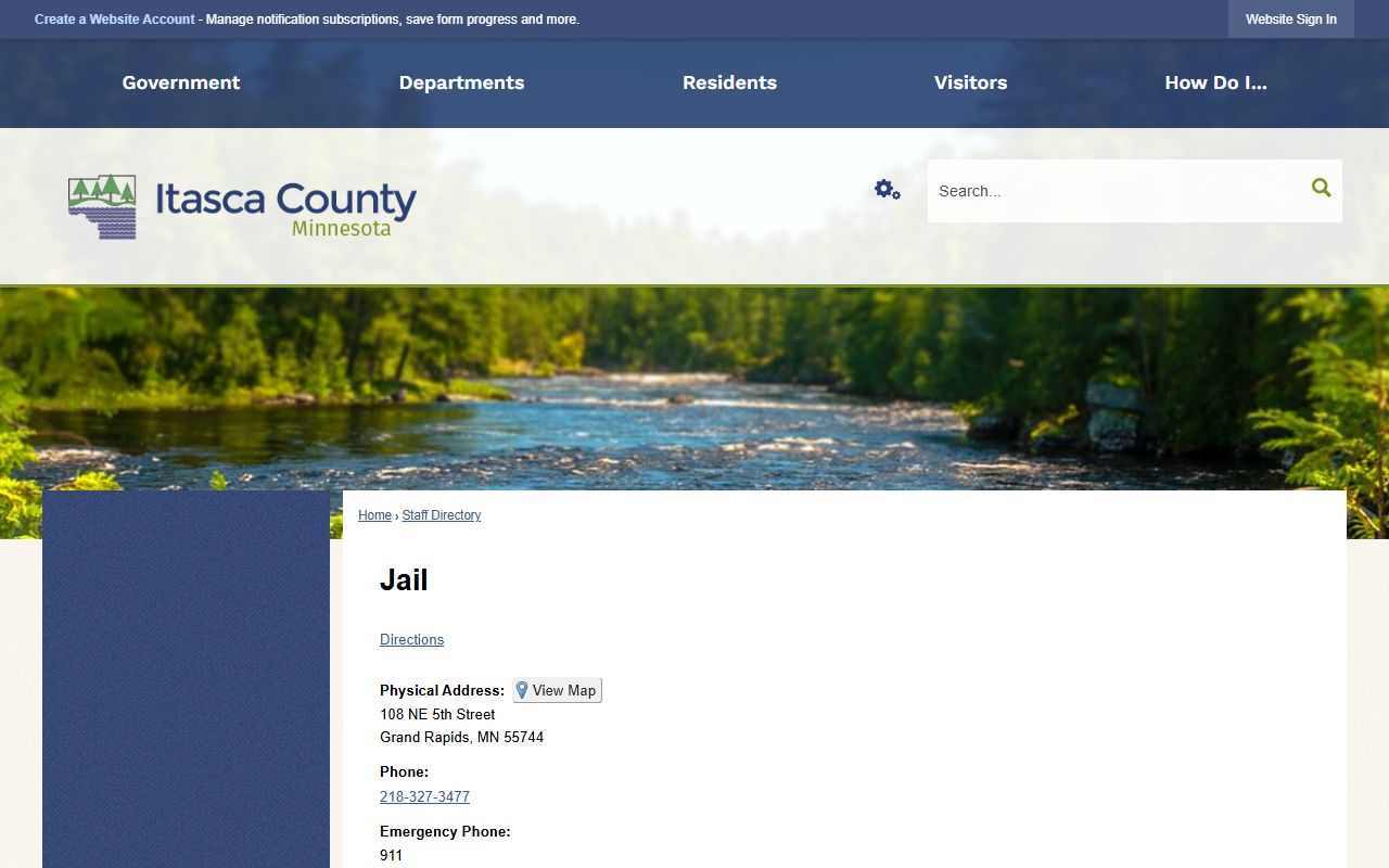 Itasca County inmate records jail staff directory
