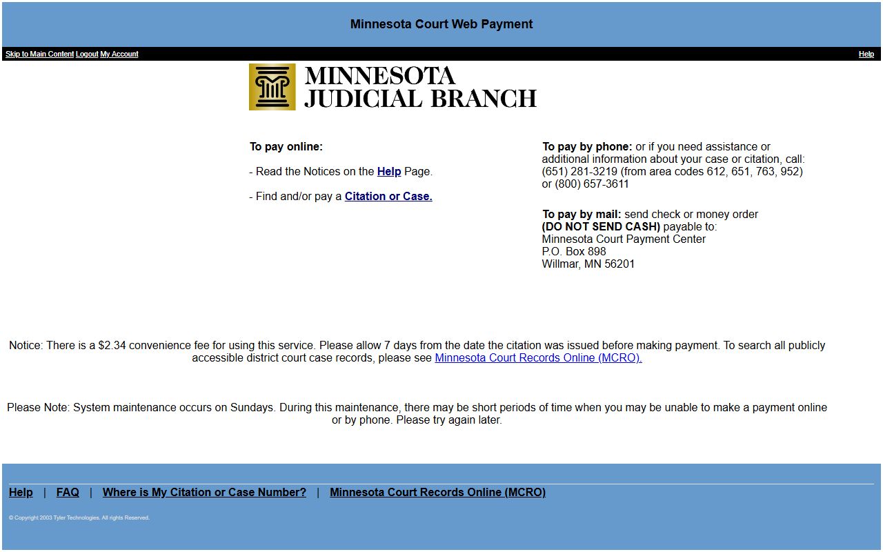 Itasca County traffic court records Court Web Payment portal